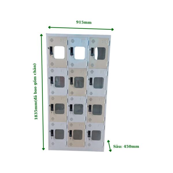 TỦ LOCKER SẮT 12 NGĂN MICA