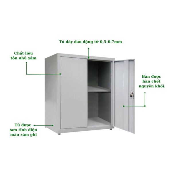 TỦ HỒ SƠ THẤP 2 CÁNH SẮT
