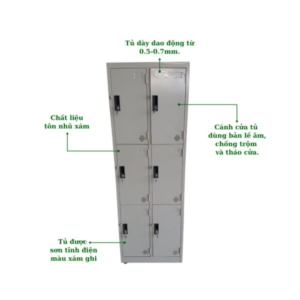 TỦ LOCKER SẮT 6 NGĂN
