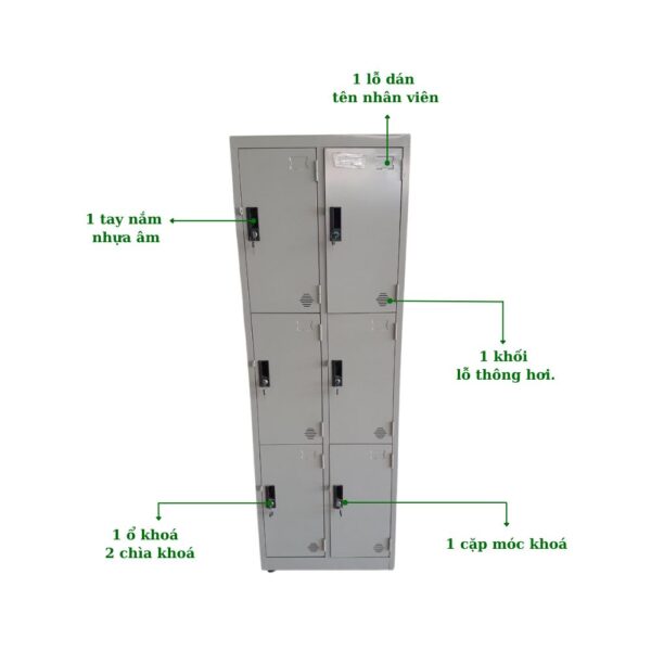 TỦ LOCKER SẮT 6 NGĂN