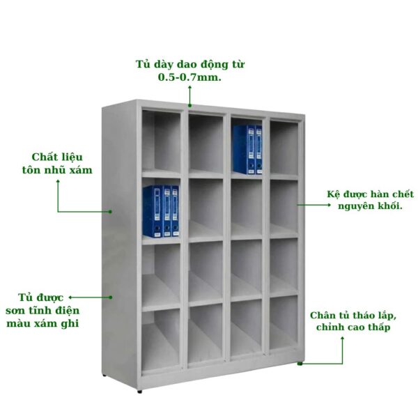 KỆ SẮT ĐỰNG HỒ SƠ VĂN PHÒNG 16 Ô - Ảnh 2