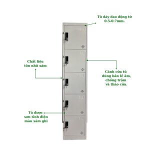 TỦ LOCKER SẮT 5 NGĂN