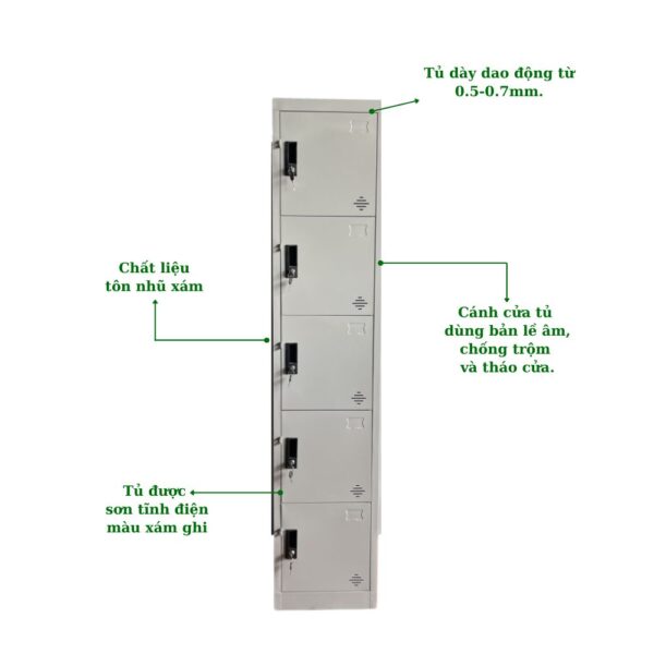 TỦ LOCKER SẮT 5 NGĂN