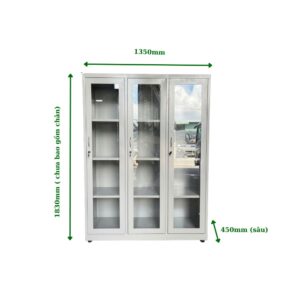 Tủ Sắt 3 Cánh Kính Mở Suốt