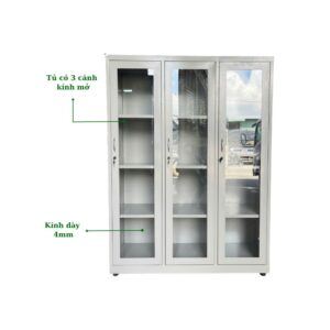 Tủ Sắt 3 Cánh Kính Mở Suốt