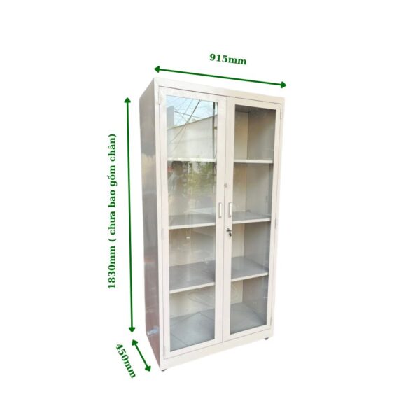 TỦ SẮT 2 CÁNH KÍNH MỞ
