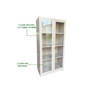 TỦ SẮT 2 CÁNH KÍNH MỞ