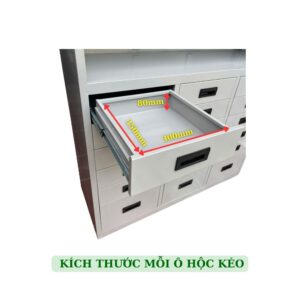 TỦ HỘC KÉO SẮT 8 NGĂN, KỆ 3 TẦNG