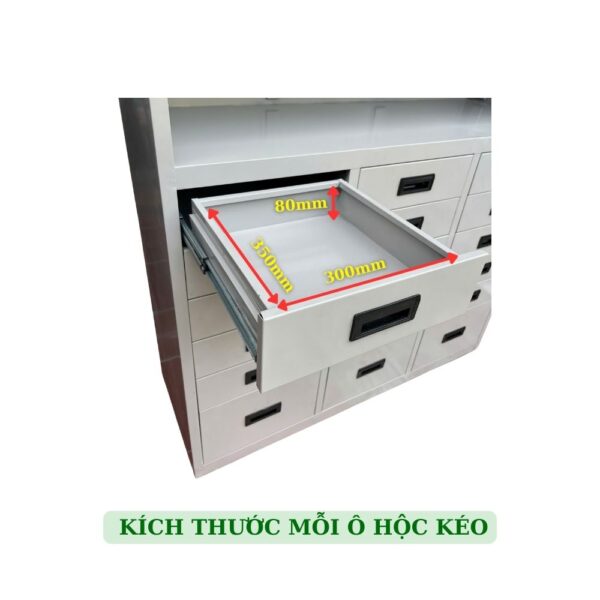 TỦ HỘC KÉO SẮT 8 NGĂN, KỆ 3 TẦNG