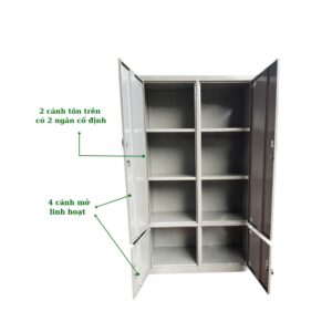 TỦ SẮT 4 CÁNH TÔN MỞ