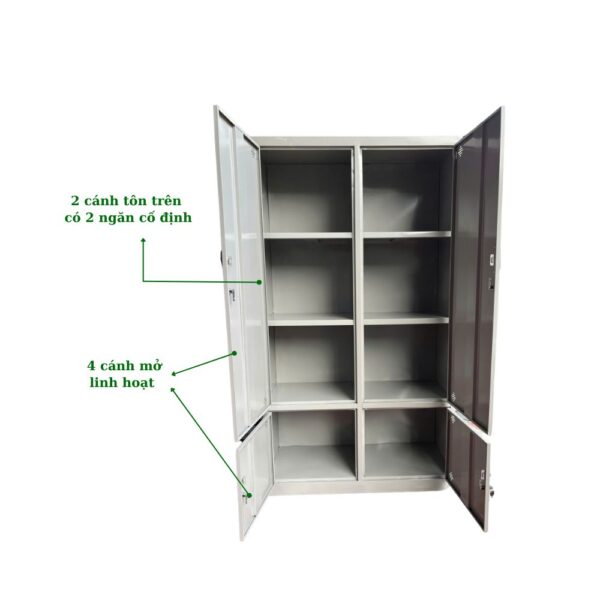 TỦ SẮT 4 CÁNH TÔN MỞ